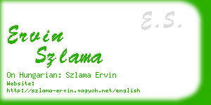 ervin szlama business card